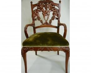 Mahogany Chairs with Grapevine Motif